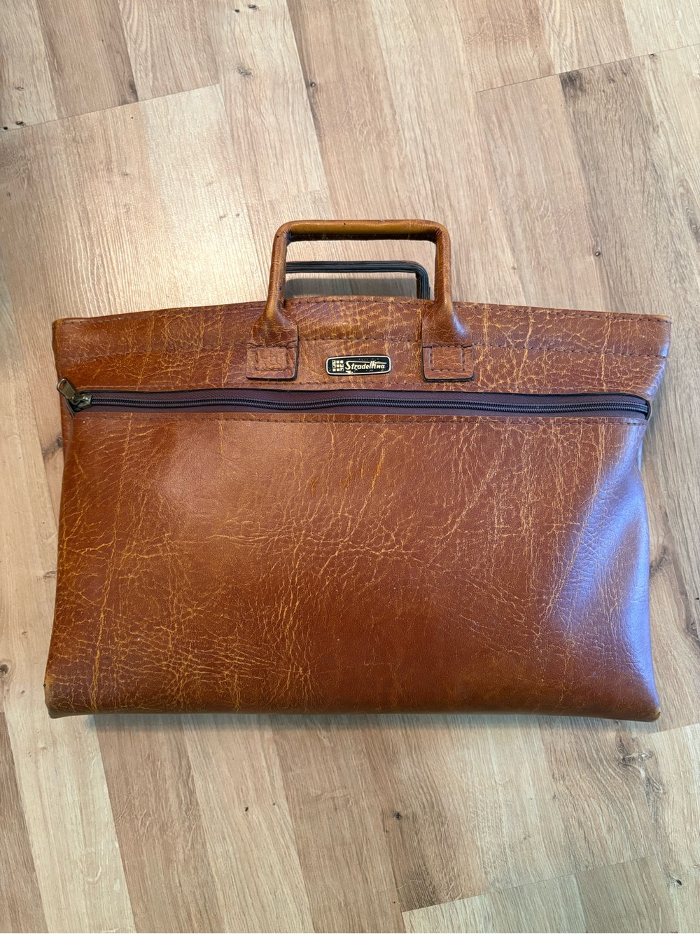 Vintage Stradellina Slim Faux Leather Brief/Laptop Case 2 Compartments 16x11”